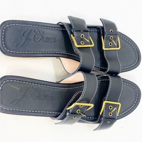 J Crew Leather Double Buckle Strap Sandal Sz 10 - Picture 6 of 6